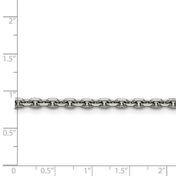 Men's 4.3mm Stainless Steel Polished Cable Chain Necklace, 30 Inch - Picture 2 of 5